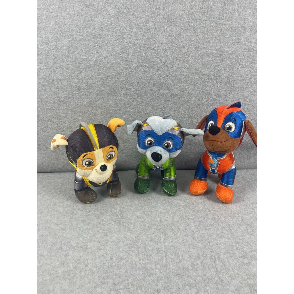 Paw Patrol Pup Pals Lot of 3 Dog Plush Stuffed Animals Rocky, Rubble & Zuma 8-9"